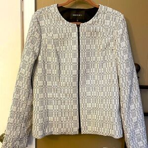 Lafayette 148 NY black and white zipper blazer